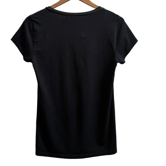 Theory Juin 2 Black Scoop Neck Short Sleeve Tee Top Size Large Fitted - Picture 5 of 9